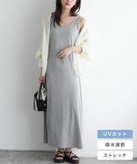 2丈から選べる無地ノースリーブ美ラインマキシ丈ワンピース