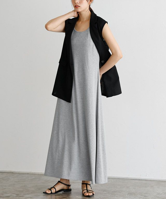 167cm / 杢グレー / ロング丈 / M