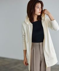 スウェット素材Wジップロング丈パーカー