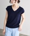 167cm / ネイビー / Vネック / M