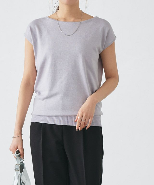 166cm / アイスラベンダーグレー / クルーネック / M