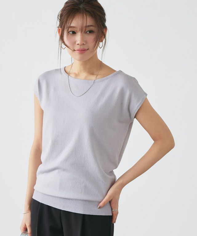 166cm / アイスラベンダーグレー / クルーネック / M