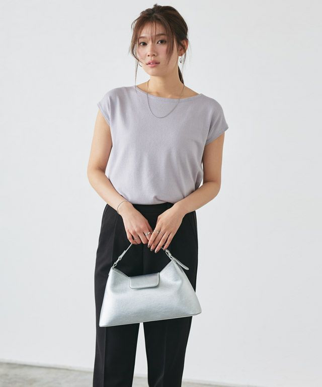 166cm / アイスラベンダーグレー / クルーネック / M