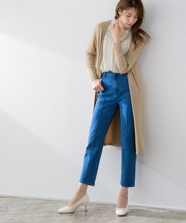 シルクタッチロングニットトッパーカーディガン