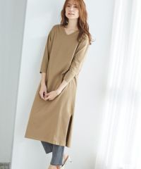 七分袖Vネックワンピース