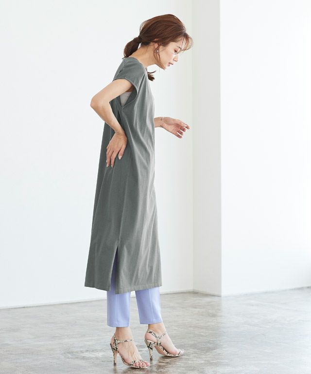 アウトレットSALE！】Vネックフレンチスリーブワンピース 【Pierrot