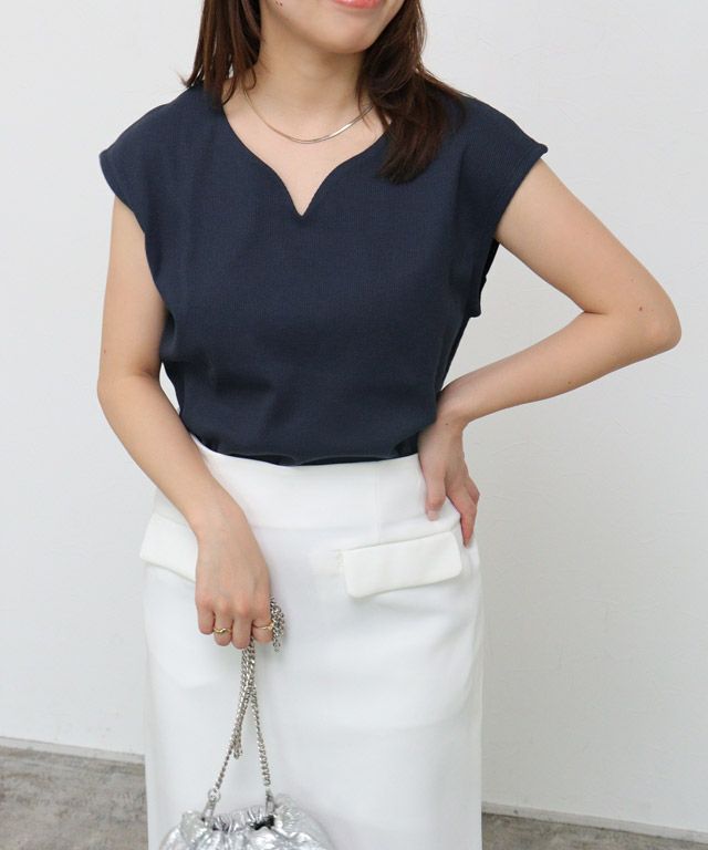 150cm / ネイビー / キーネック / M