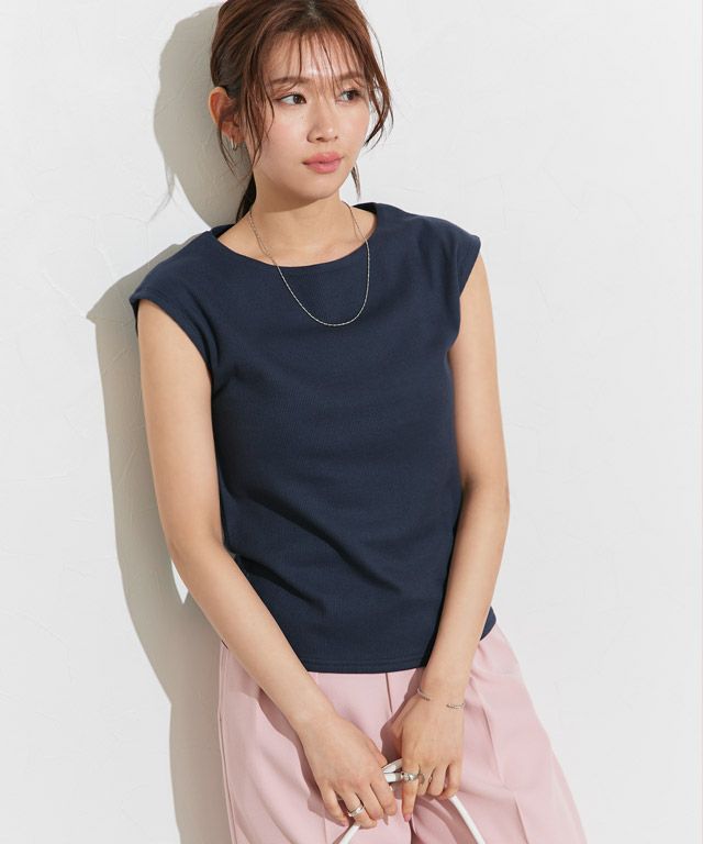 166cm / ネイビー / クルーネック / M