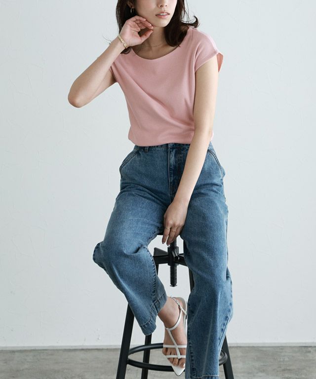 167cm / ライトピンク / クルーネック / M