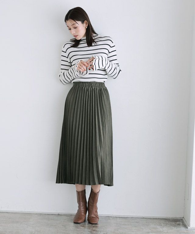 スエードタッチプリーツスカート 公式 Pierrot ピエロ レディースファッション通販サイト