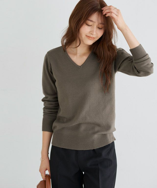 166cm / モカ / Vネック / M