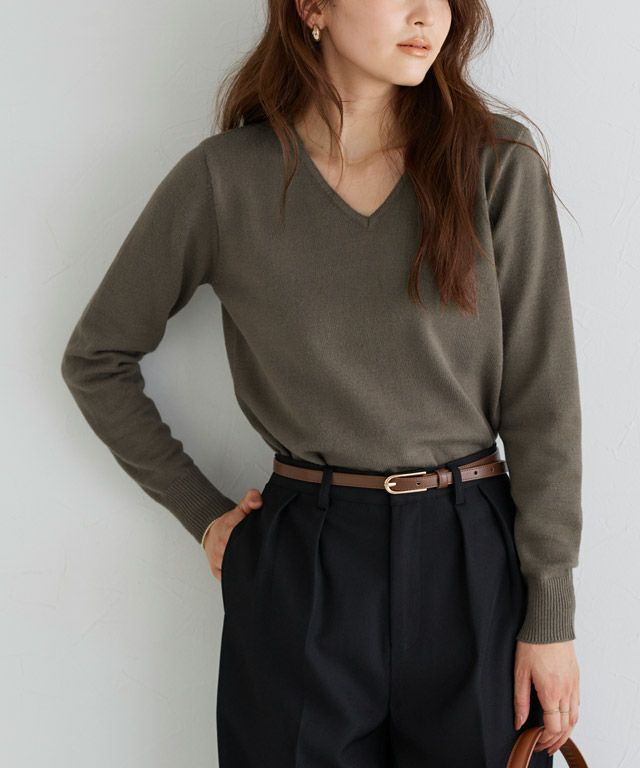 166cm / モカ / Vネック / M