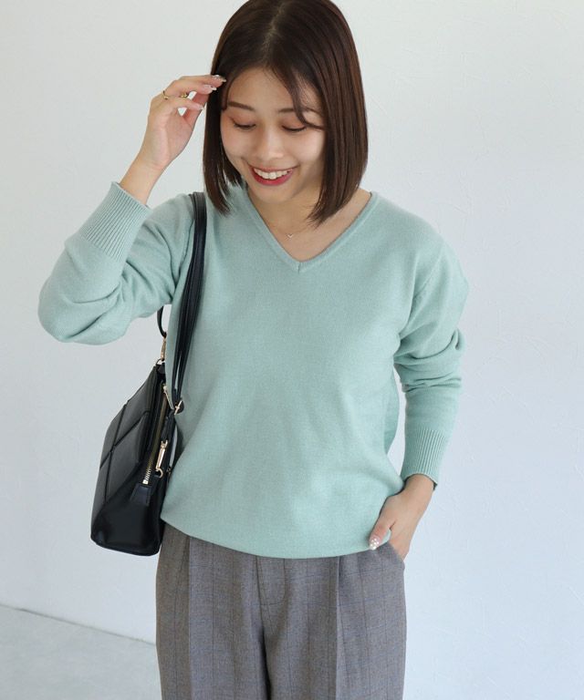 150cm / ブルーミント / Vネック / M