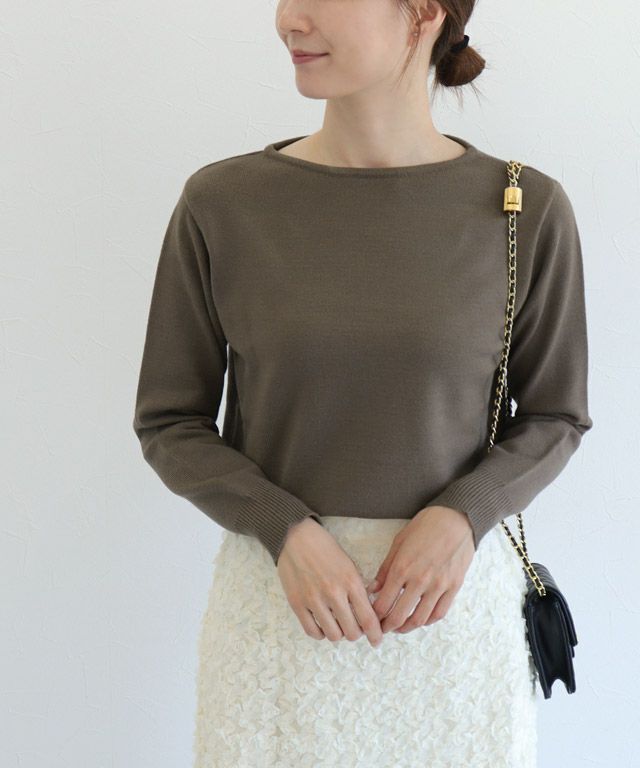 163cm / モカ / ボートネック / M