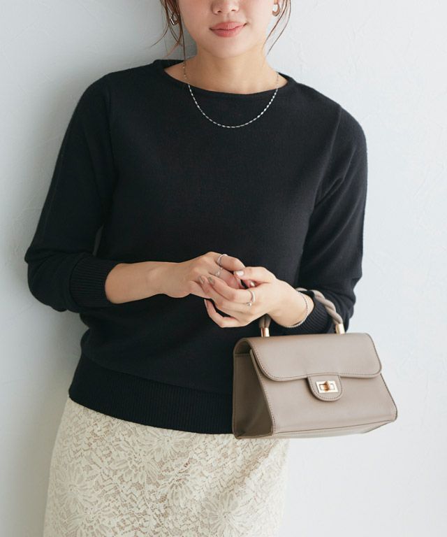 160cm / 杢チャコール / ボートネック / M