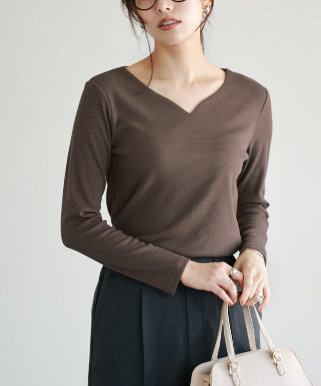 167cm / ブラウン / キーネック / M