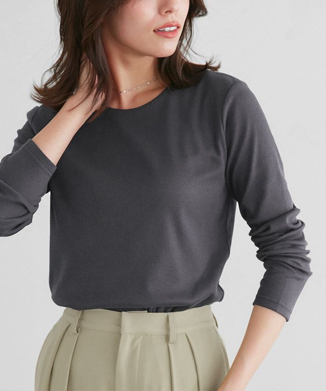 167cm / ライトグレー / クルーネック / M