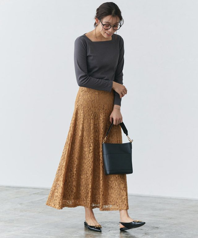 167cm / チャコール / スクエアネック / M