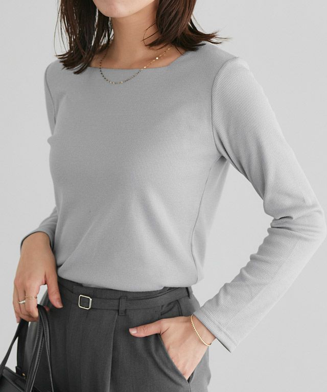 167cm / ライトグレー / スクエアネック / M