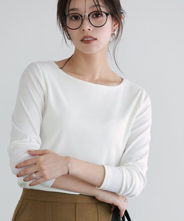 167cm / オフホワイト / ボートネック / M