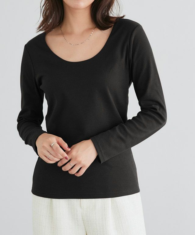 167cm / ブラック / ワイドネック / M