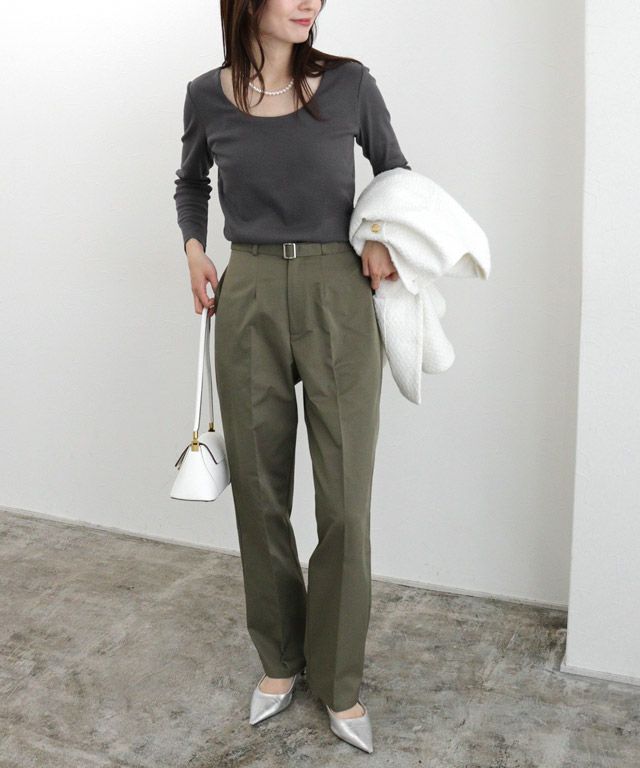 163cm / チャコール / ワイドネック / M