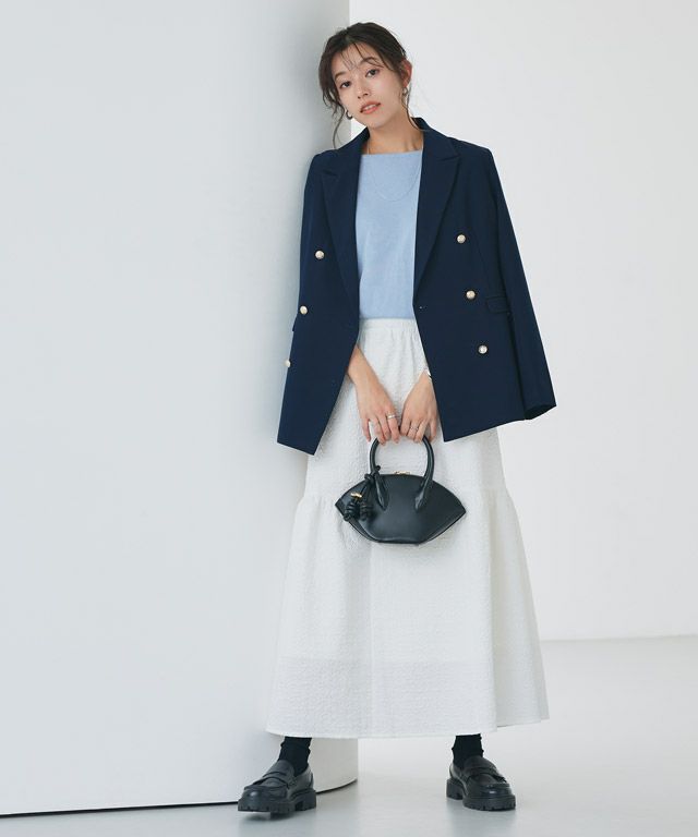 167cm / ライトブルー / スクエアネック / M