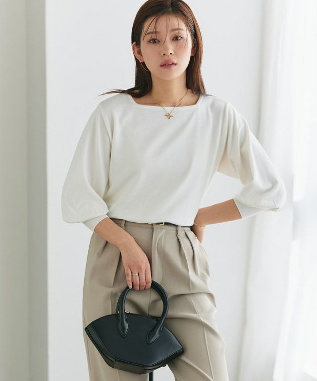 166cm / オフホワイト / スクエアネック / M