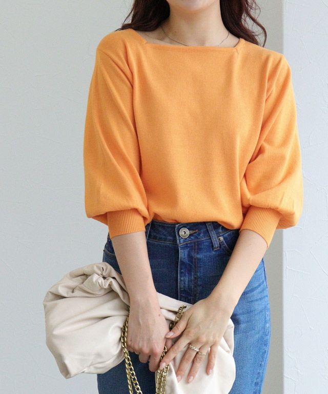 157cm / オレンジ / スクエアネック / M