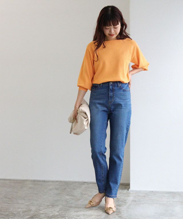 157cm / オレンジ / スクエアネック / M