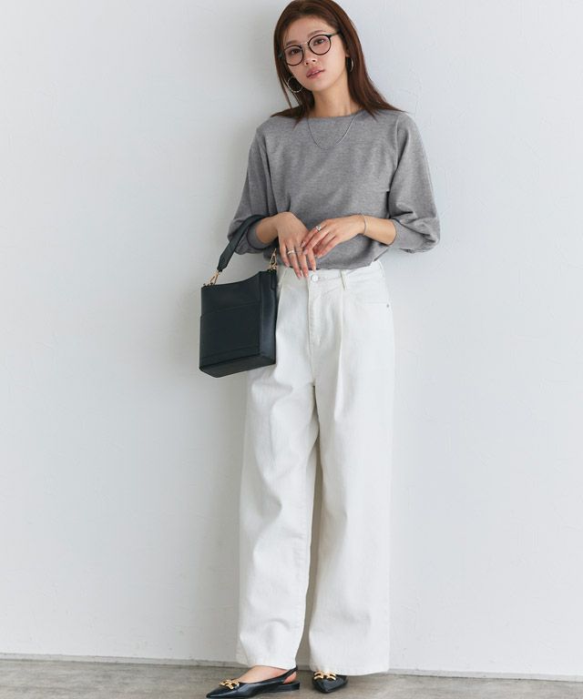 166cm / 杢グレー / ボートネック / M