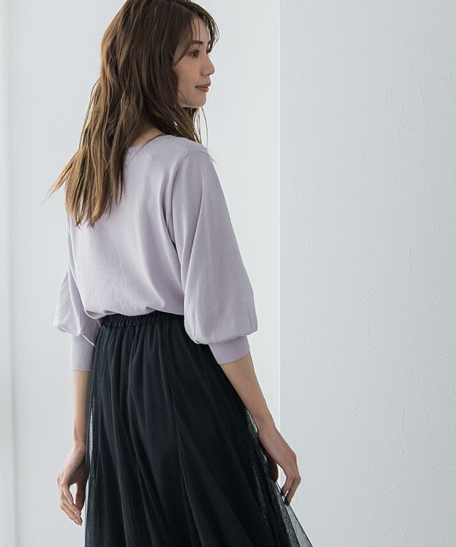 165cm / アイスラベンダーグレー / ボートネック / M