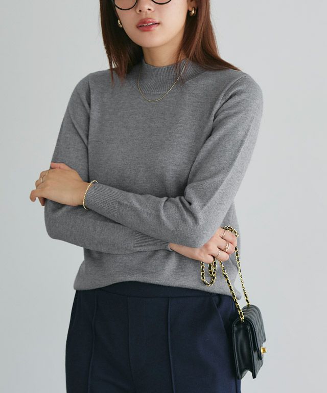 良品☆エンフォルド ニット カシミヤタッチ 配色 パイピング