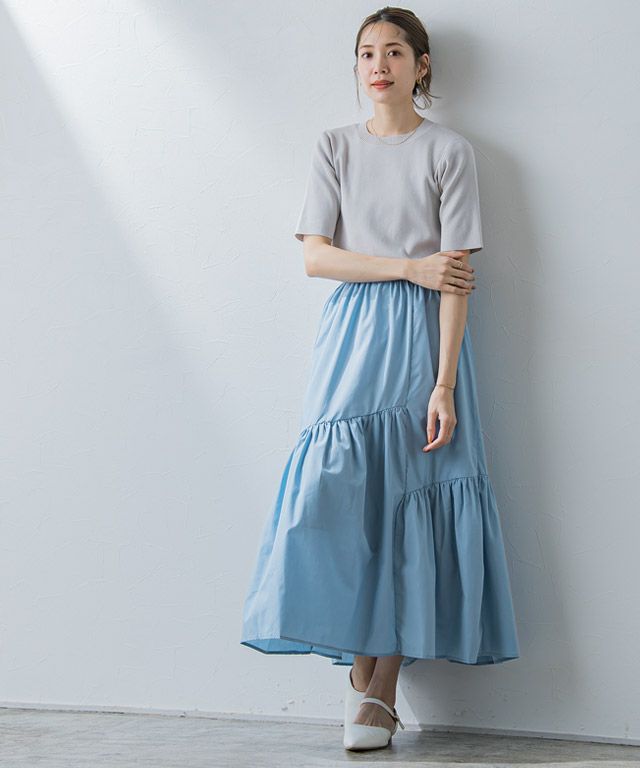 リメイクNIKE ♡レッド ギャザー スカート アウトレットSALE！】ギャザー切り替えスカート | 【公式