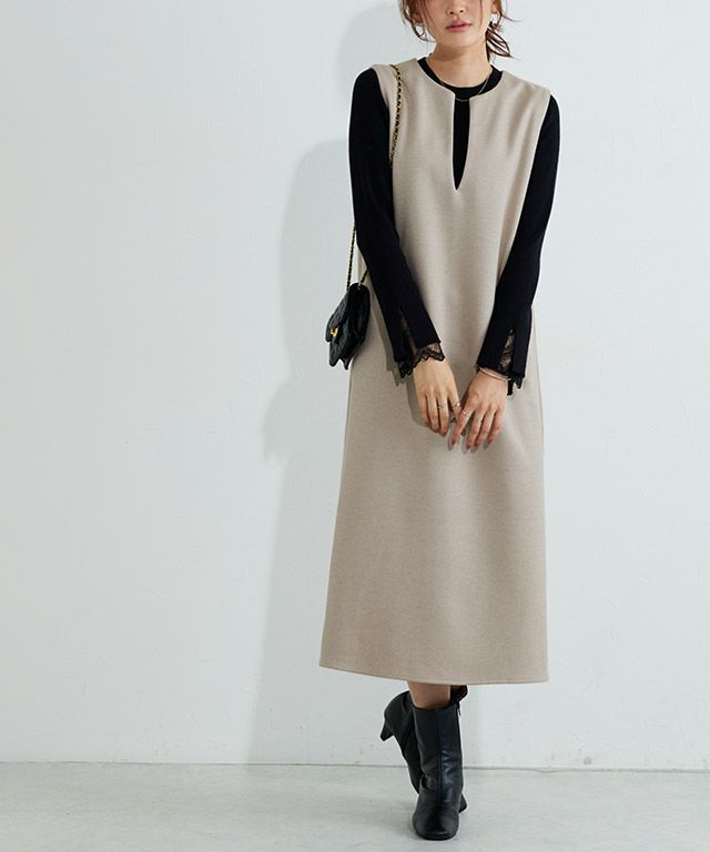 ウールタッチジャンパースカート