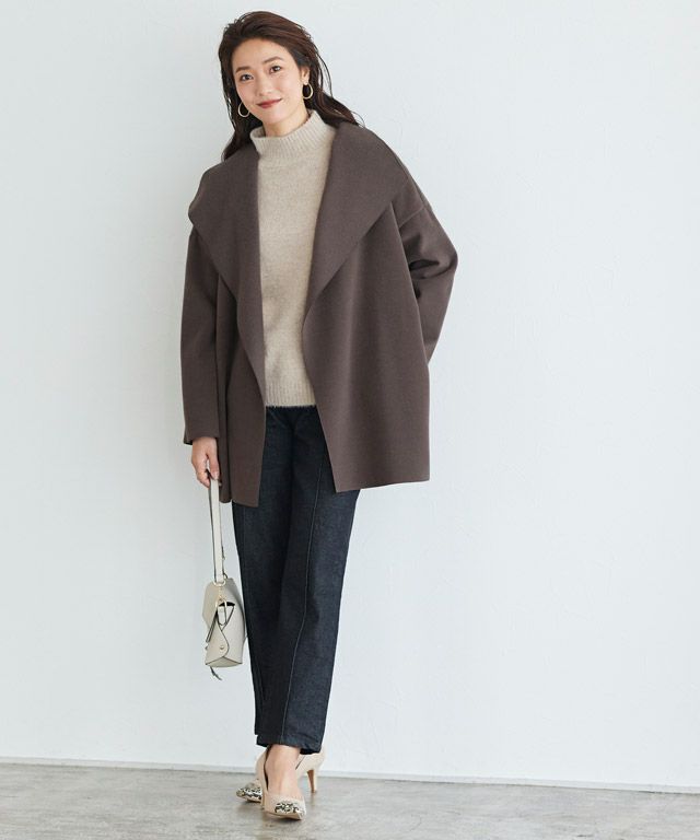 アウトレットSALE！】オープンカラーショートコート【スピード