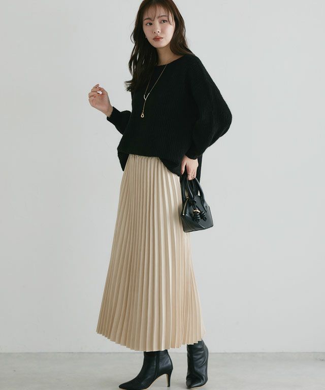 167cm / ブラック / ボートネック / M