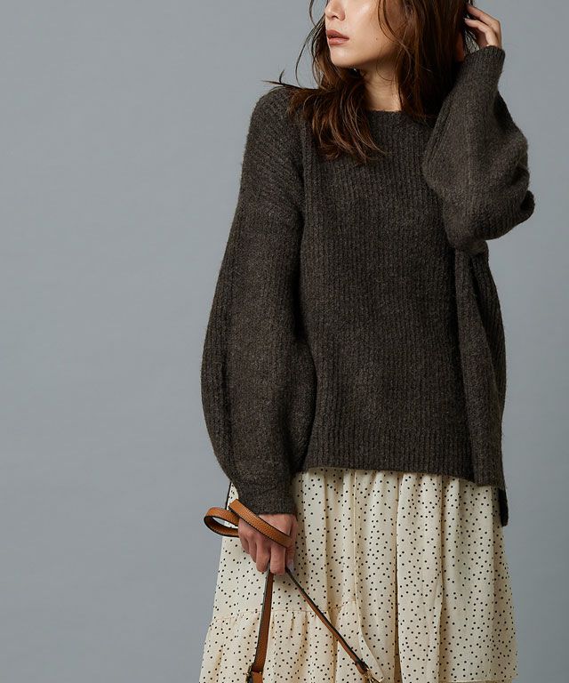 165cm / 杢ブラウン / ボートネック / M