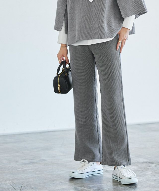 アウトレットSALE！】チェック柄フレアパンツ【スピード配送