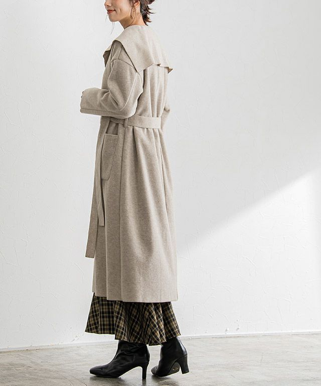 本日のみ出品！YENN イエン　 ダブルフェイス ピーコート 送料無料】 yenn(イエン) DOUBLE FACE PEA COAT CHARCOAL