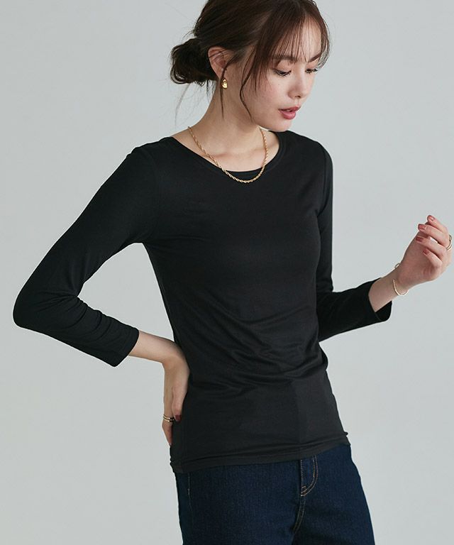 167cm / ブラック / クルーネック / M