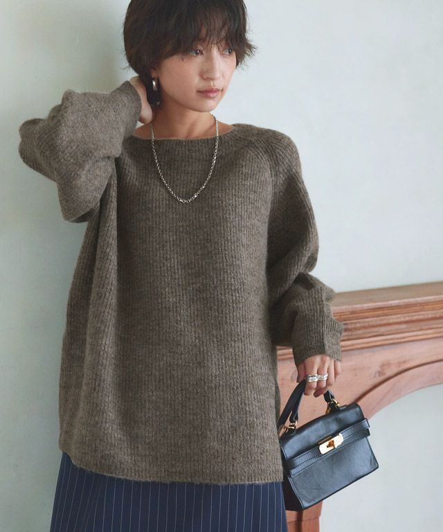 FINAL SALE！30%OFF】【スピード配送】[RASW]アルパカ混ボートネック 