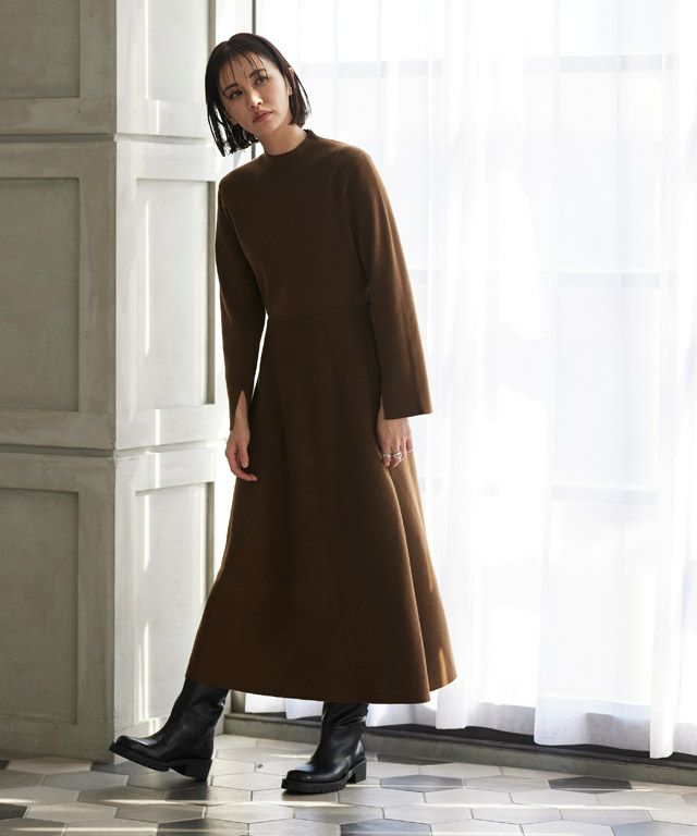 アウトレットSALE！】[RASW]総針ニットフレアワンピース【スピード配送