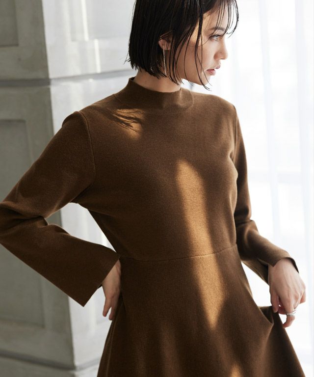 アウトレットSALE！】[RASW]総針ニットフレアワンピース【スピード配送