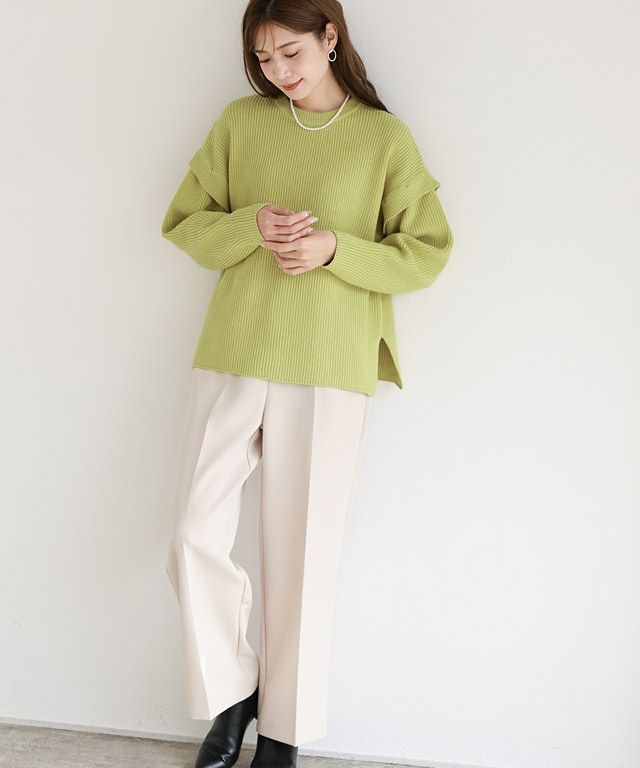 紗栄子my apparel  2wayクルーネックニット（ネイビー） クルーネック2wayニット【スピード配送】 | 【公式】Pierrot