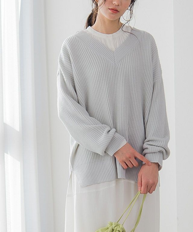 SEA Vネックルーズニット rie 新品 SEA（シー）の「Vネックルーズ