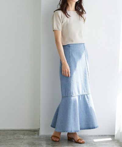 【アウトレットSALE！】【スピード配送】デニムマーメイドスカート