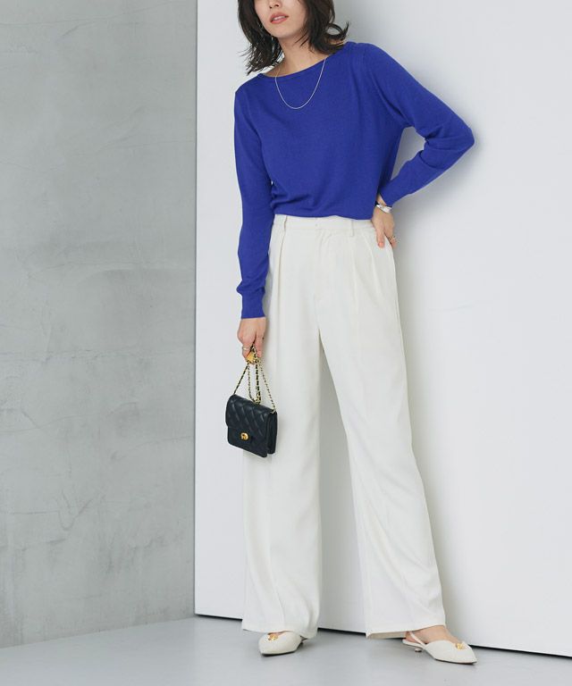 167cm / ロイヤルブルー / ボートネック / M