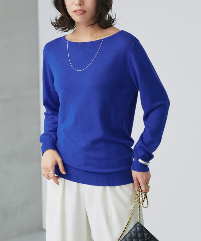 167cm / ロイヤルブルー / ボートネック / M