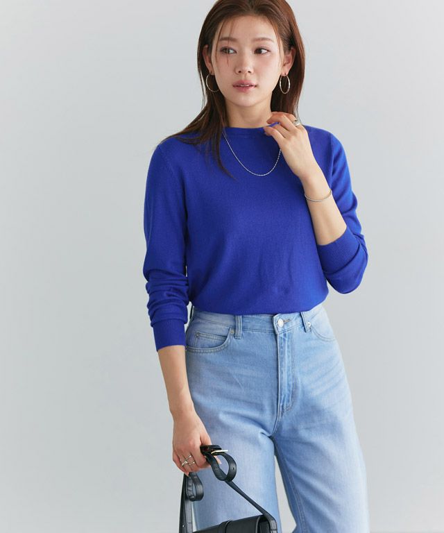 166cm / ロイヤルブルー / クルーネック / M